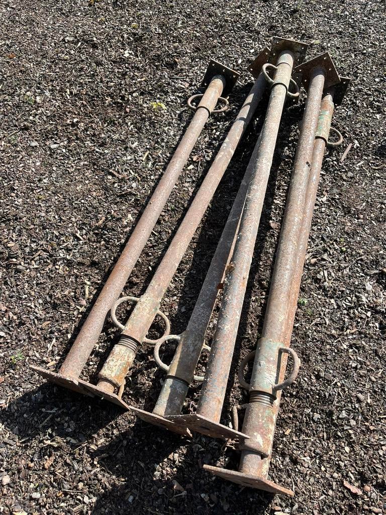 6 stuks schroefstutten, bouwstutten, steunpalen, compleet!, Ophalen, Gebruikt, Overige typen, Minder dan 2 meter