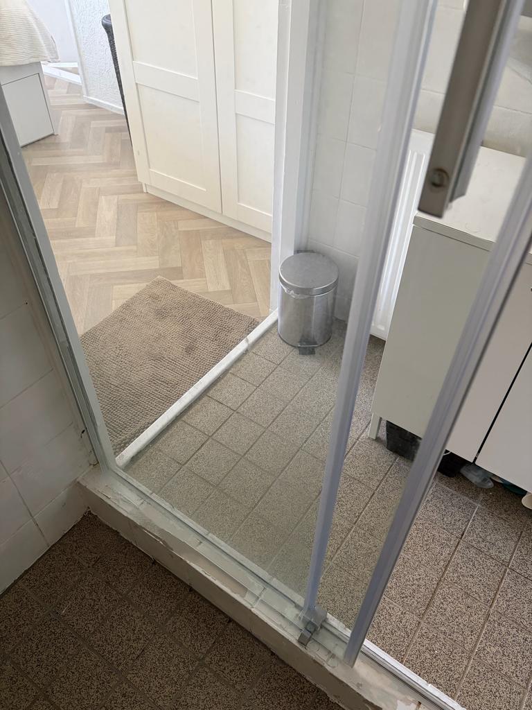 Douchewand met flexibele lengte (110-120 cm), Ophalen, Gebruikt, Glas, Douche