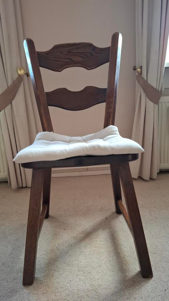 4 donker eiken stoelen, Huis en Inrichting, Stoelen, Ophalen of Verzenden