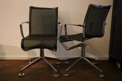 2 Stuks design Alias 437 draaistoel, zwart/ chrome, Huis en Inrichting, Stoelen, Zo goed als nieuw, Metaal, Zwart, Ophalen