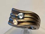 Art Deco zilveren ring Aquamarijn en Amethist ., Verzenden, Dame, Zilver, Zilver