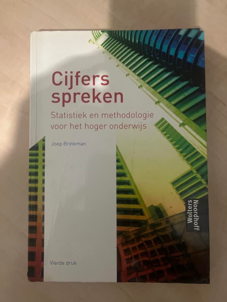 Cijfers Spreken - Statistiek voor Hoger Onderwijs, Ophalen of Verzenden, Zo goed als nieuw, HBO