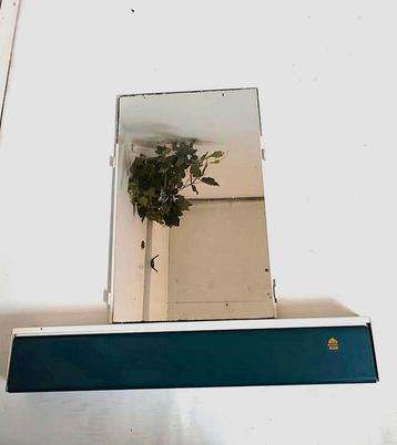 Vintage Brabantia spiegel jaren 60 petrol kleplade  beschikbaar voor biedingen