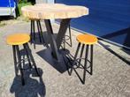 nieuw massief eiken bartafel/statafel set met 4 krukken, Ophalen, Nieuw