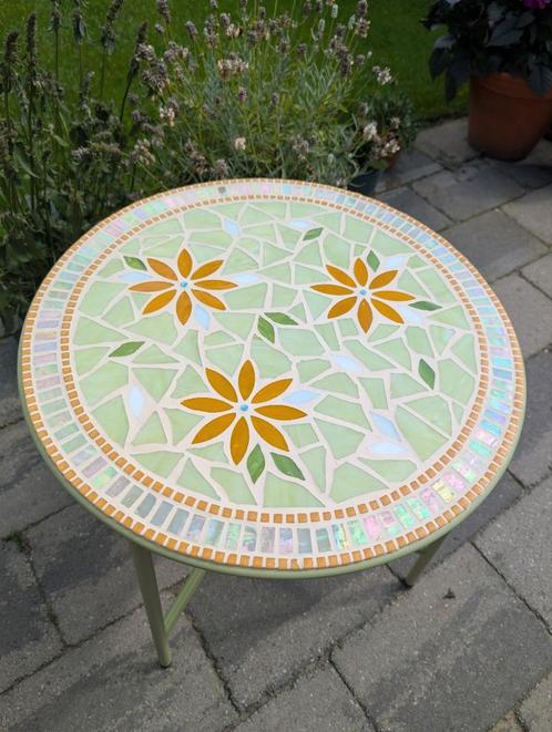 Handgemaakte mozaïek bijzettafel, Tuin en Terras, Tuintafels, Nieuw, Ophalen of Verzenden