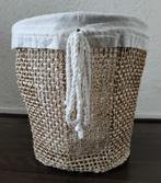 Prullenbak van sisal zeegras met katoenen binnenzak, Ophalen of Verzenden, Zo goed als nieuw, Riet, Minder dan 50 cm
