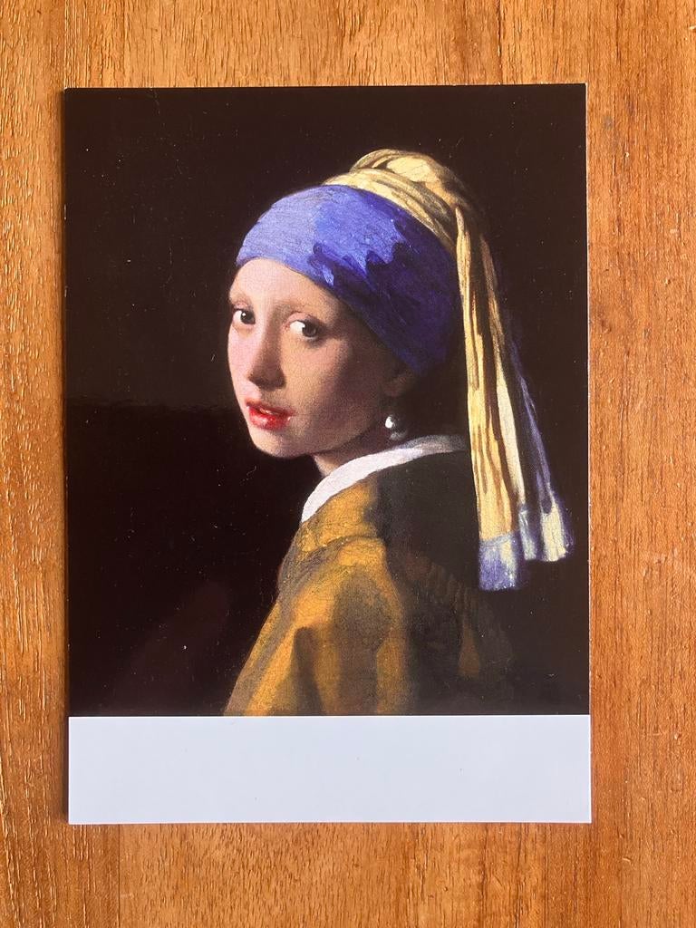 Johannes Vermeer - Meisje met de parel., Verzamelen, Ansichtkaarten | Themakaarten, Ophalen of Verzenden, 1980 tot heden, Ongelopen