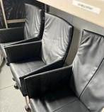 Montis Charley fauteuil zwart leder met rvs onderstel, Ophalen, Zo goed als nieuw, Leer