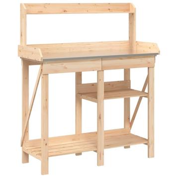 Oppottafel plantentafel hout + zink GRATIS VERZONDEN! beschikbaar voor biedingen