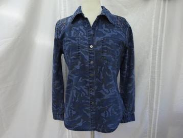 Blauwe stretch blouse - maat M
