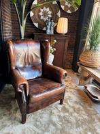 Schapenleren DNG Oorfauteuil, Huis en Inrichting, Fauteuils, DNG, Landelijk Chique, Zo goed als nieuw, 75 tot 100 cm