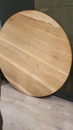 Rond massief eiken tafelblad van 150cm, Ophalen, 150 tot 200 cm, Nieuw, Vijf personen of meer