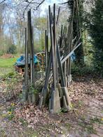 25 stuks Alluminium afrasteringpaal met bettonnen voet, Doe-het-zelf en Verbouw, Metalen, Ophalen, Gebruikt, Aluminium