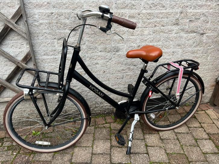 Zwarte Nogan vintage kinderfiets 24 inch, Fietsen en Brommers, Fietsen | Meisjes, Gebruikt, 24 inch, Handrem, Ophalen