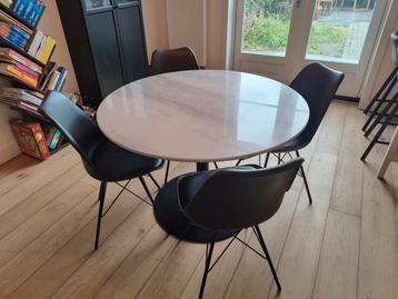 Marmeren Eettafel - Rond - 110cm beschikbaar voor biedingen