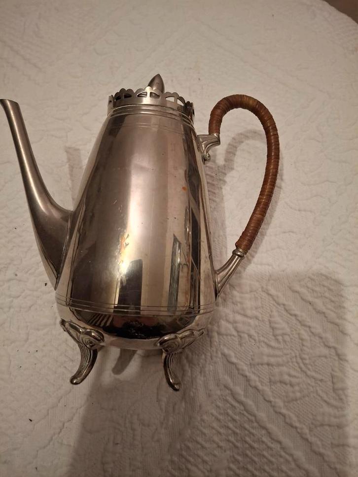 Verzilverde Theepot - Vintage Charme, Antiek en Kunst, Antiek | Goud en Zilver, Ophalen of Verzenden
