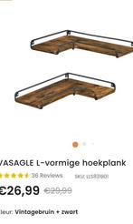 Vasagle L vormige hoekplank  bruin NIEUW, afmeting in tekst, Ophalen of Verzenden, Nieuw