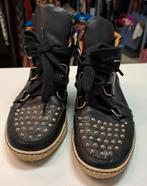 Sandro zwarte halfhoge leren sneakers + punt studs 40 44360, ., Zwart, Sandro, Ophalen of Verzenden