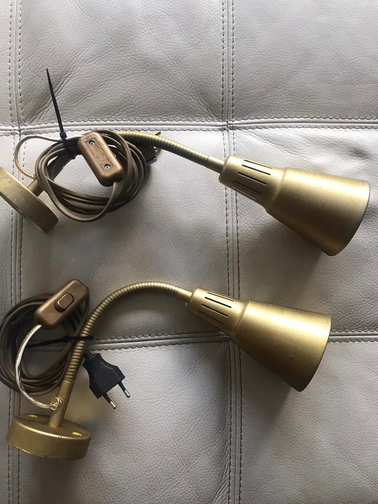 2 flexibele spotjes, Ophalen of Verzenden, Gebruikt, Metaal of Aluminium, Plafondspot of Wandspot