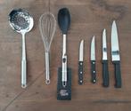 7 Stuks Keukengerei Messen, Garde, Opscheplepel, Schuimspaan, Huis en Inrichting, Ophalen, Zo goed als nieuw