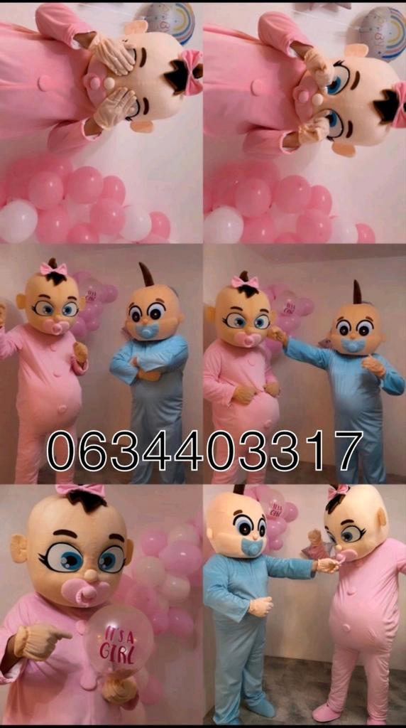 Babypak Gender Reveal - Te Huur!, Kleding | Dames, Carnavalskleding en Feestkleding, Zo goed als nieuw, Kleding, Geboorte, Maat 42/44 (L)