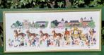 Hand geborduurd schilderij Koningsdag achter glas 46 x 105cm, Verzamelen, Koninklijk Huis en Royalty, Zo goed als nieuw, Ophalen