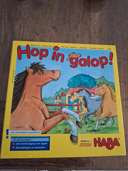 Hop in galop!, Hobby en Vrije tijd, Gezelschapsspellen | Bordspellen, Zo goed als nieuw, Ophalen of Verzenden