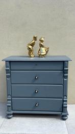 Antieke hoge Commode met 4 Laden, Gebruikt, 50 tot 70 cm, Ophalen of Verzenden, 100 cm of meer