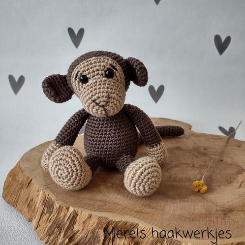 Handgemaakte knuffel aap, Hobby en Vrije tijd, Breien en Haken, Nieuw, Haken, Overige typen, Ophalen of Verzenden