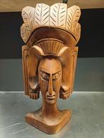 Houten buste indiaan, Antiek en Kunst, Ophalen of Verzenden