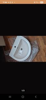 NIEUW wastafel 60cm breed beige/creme, Doe-het-zelf en Verbouw, Sanitair, Ophalen of Verzenden, Nieuw, Wastafel