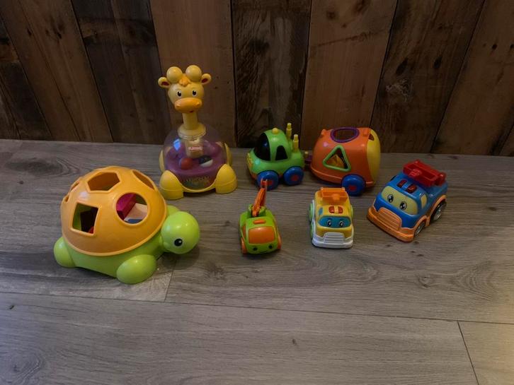 Set baby-/peuterspeelgoed met auto’s, dieren en blokken, Kinderen en Baby's, Speelgoed | Overig, Zo goed als nieuw, Jongen of Meisje