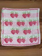 Retro vintage handdoek / keukenhanddoek - Funky aardbeien, Ophalen of Verzenden, Zo goed als nieuw, Overige kleuren, Theedoek of Handdoek