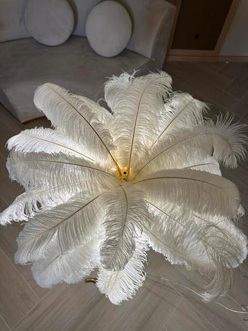 Struisvogelveren Vloerlamp H100cm beschikbaar voor biedingen