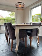 Eethoek landelijke stijl tafel  2 bij 1 meter incl 6 stoelen, Huis en Inrichting, Ophalen, Gebruikt, Landelijk, 4 tot 6 stoelen