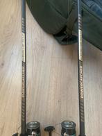 2 Powercatcher karperhengels met molens + foedraal, Watersport en Boten, Ophalen of Verzenden, Zo goed als nieuw, Complete set