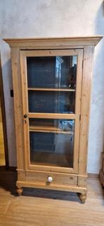 Vitrinekast Grenen facet glas, Huis en Inrichting, Kasten | Vitrinekasten, Ophalen, Gebruikt, Glas, 50 tot 100 cm