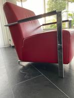 Fauteuil design, Harvink Alowa leder/chroom., Huis en Inrichting, Fauteuils, Ophalen, 75 tot 100 cm, Zo goed als nieuw, Metaal