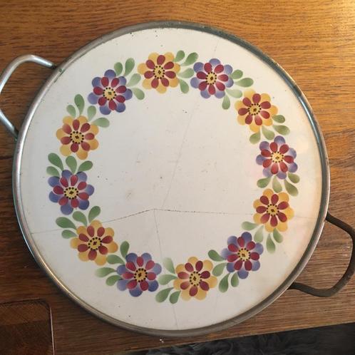 Vintage antiek retro brocante taartplateau dienblad schaal, Antiek en Kunst, Antiek | Schalen, Ophalen