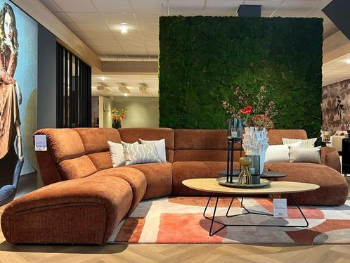Luxe retro-chique hoekbank 395 cm x 280 cm, Huis en Inrichting, Banken | Complete zithoeken, Nieuw, Stof, Ophalen