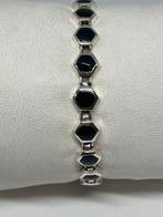 Zilveren armband met onyx ( zilver 925), Sieraden, Tassen en Uiterlijk, Armbanden, Nieuw, 5646JA, Info@zilverenedelstenen.nl, Ophalen