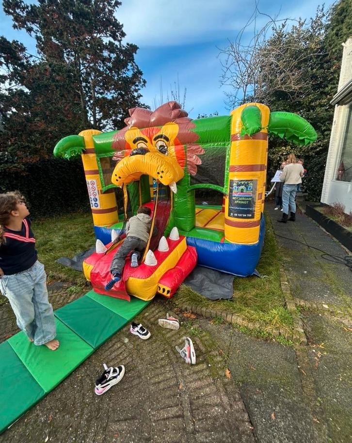 Springkussen leeuw te huur, Hobby en Vrije tijd, Feestartikelen | Verhuur, Zo goed als nieuw, Verjaardag, Ophalen of Verzenden