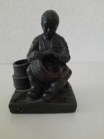 Bronzen beeldje Rietvlechter, Ophalen of Verzenden, Zo goed als nieuw, Mens