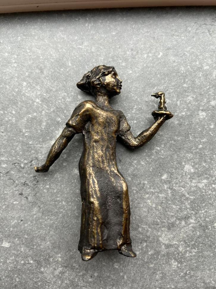 Zeldzaam bronzen beeldje collectors item Corry Ammerlaan, Antiek en Kunst, Kunst | Beelden en Houtsnijwerken, Ophalen of Verzenden