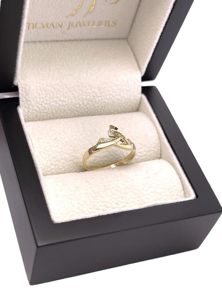 Fins Designer Riitta Hakala 14 Karaat Gouden Ring - Mt 16, Sieraden, Tassen en Uiterlijk, Ringen, Zo goed als nieuw, Dame, Kleiner dan 17