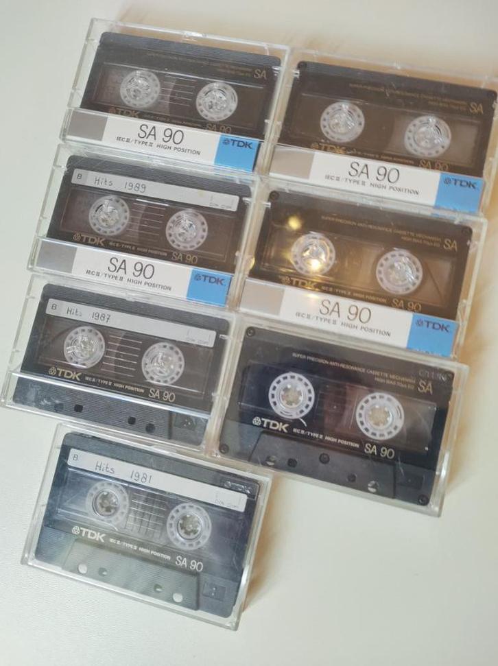 TDK SA 90 cassettes 7 stuks SA90, Cd's en Dvd's, Cassettebandjes, Gebruikt, Voorbespeeld, Overige genres, 2 t/m 25 bandjes, Ophalen of Verzenden