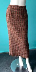 1A Vintage jaren 80 bouclé lange rok bruin maat 42, Kleding | Dames, Bruin, Verzenden, Maat 42/44 (L), Vintage