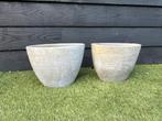 2 Ovale Bloempotten, Tuin en Terras, Gebruikt, Minder dan 30 cm, Minder dan 60 cm, Ophalen of Verzenden