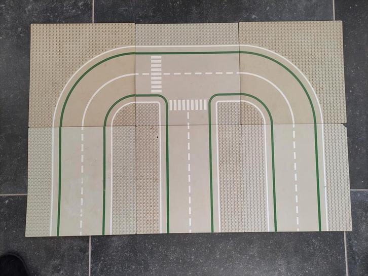 6 Lego City wegenplaten wegplaten grijs met fietspad, Kinderen en Baby's, Speelgoed | Duplo en Lego, Gebruikt, Lego, Ophalen of Verzenden