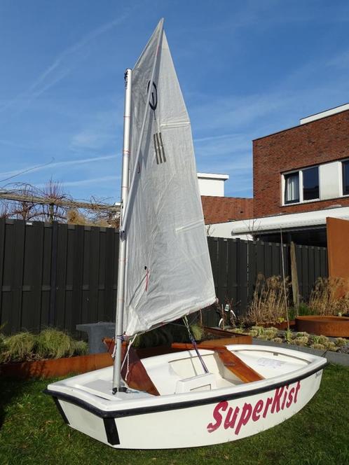 optimist zeilboot, wit polyester, wit zeil & vaarklaar, Watersport en Boten, Zeilen en Zeiltoebehoren, Gebruikt, Overige typen